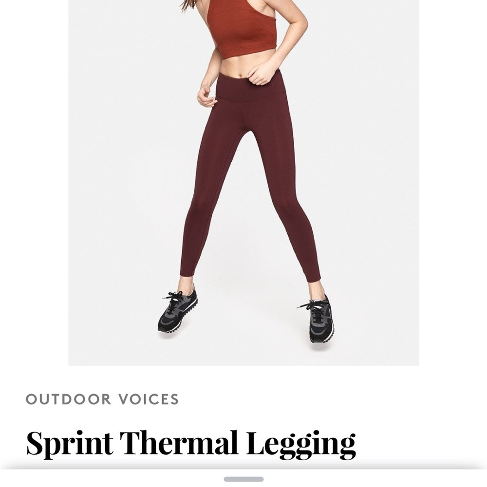 Outdoor Voices Sprint Thermal Legging in Burgundy (Medium)